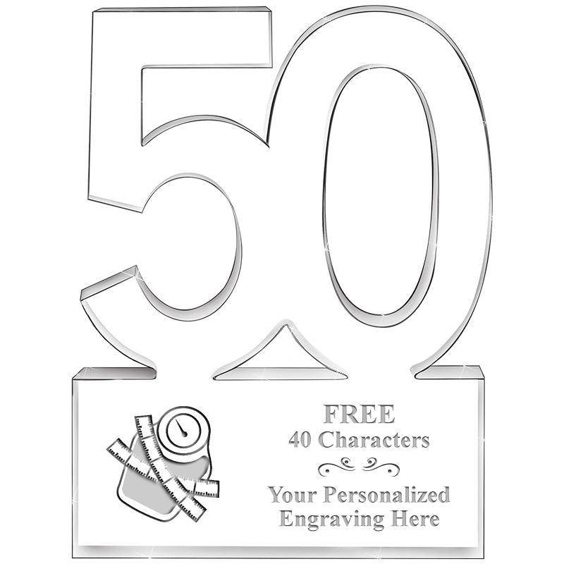 6" 50 YEARS OF SERVICE ACRYLIC