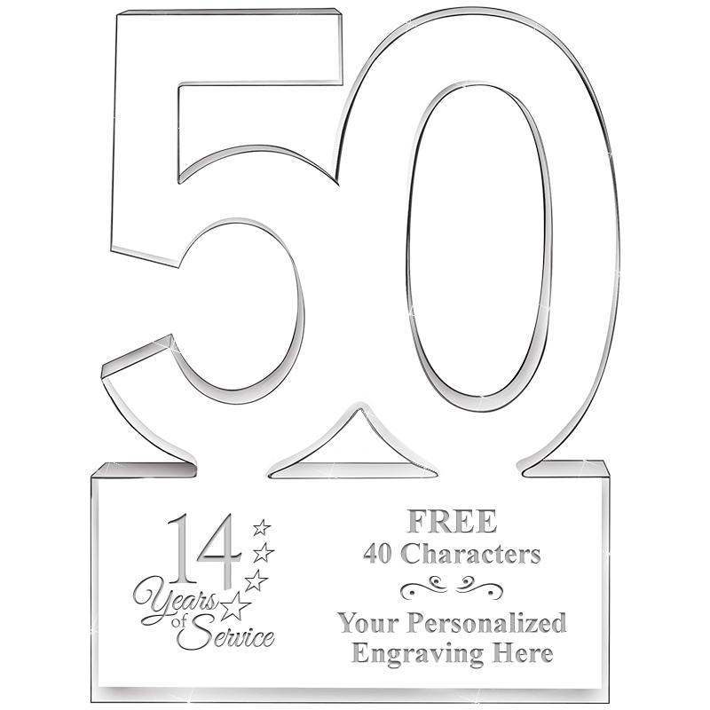 6" 50 YEARS OF SERVICE ACRYLIC