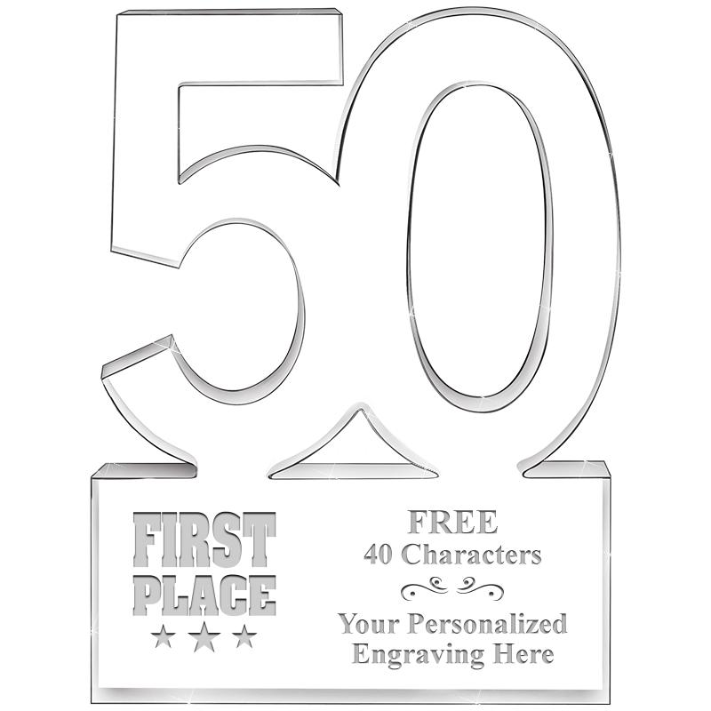 6" 50 YEARS OF SERVICE ACRYLIC