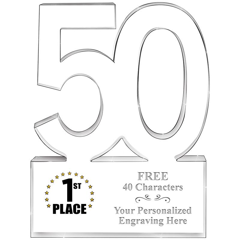 6" 50 YEARS OF SERVICE ACRYLIC