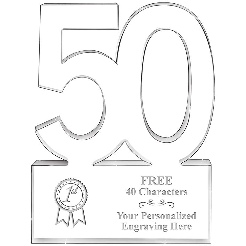 6" 50 YEARS OF SERVICE ACRYLIC