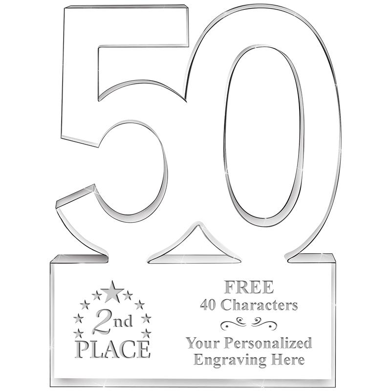 6" 50 YEARS OF SERVICE ACRYLIC