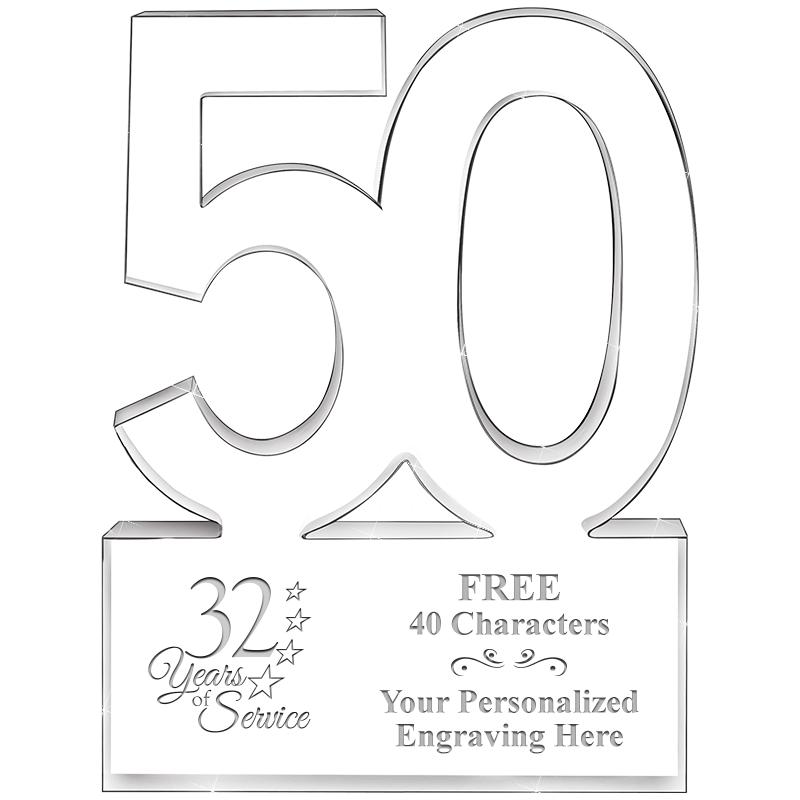 6" 50 YEARS OF SERVICE ACRYLIC