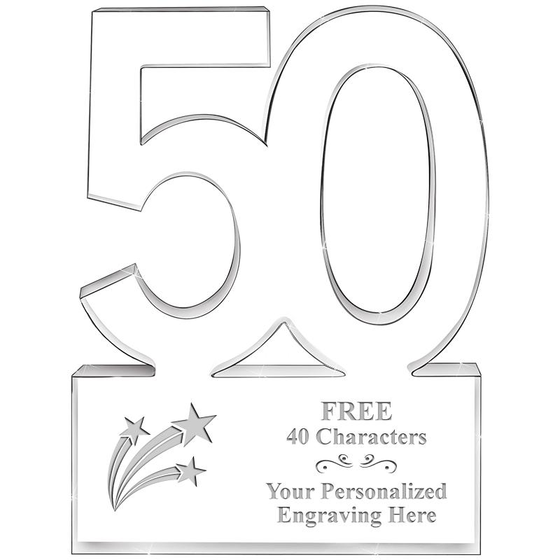 6" 50 YEARS OF SERVICE ACRYLIC