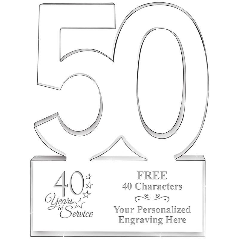 6" 50 YEARS OF SERVICE ACRYLIC