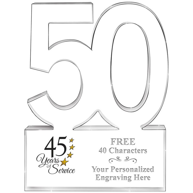 6" 50 YEARS OF SERVICE ACRYLIC