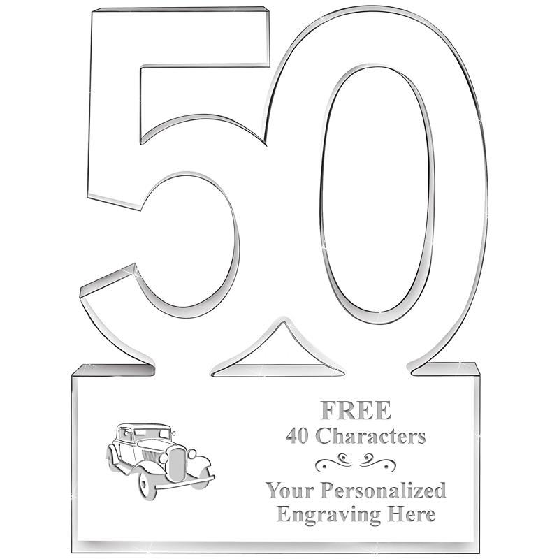 6" 50 YEARS OF SERVICE ACRYLIC