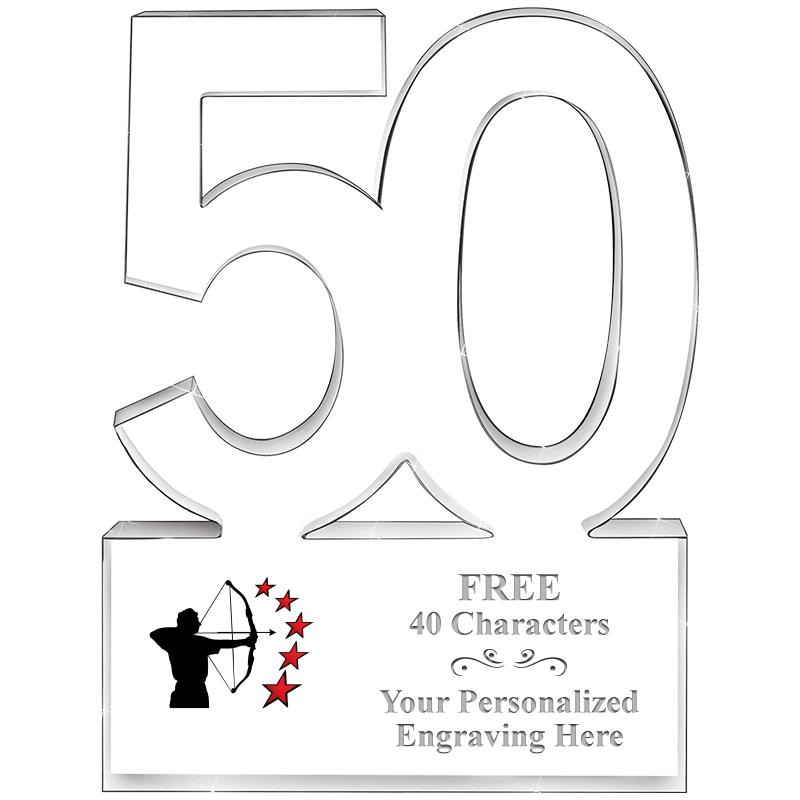 6" 50 YEARS OF SERVICE ACRYLIC