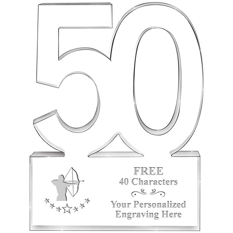 6" 50 YEARS OF SERVICE ACRYLIC