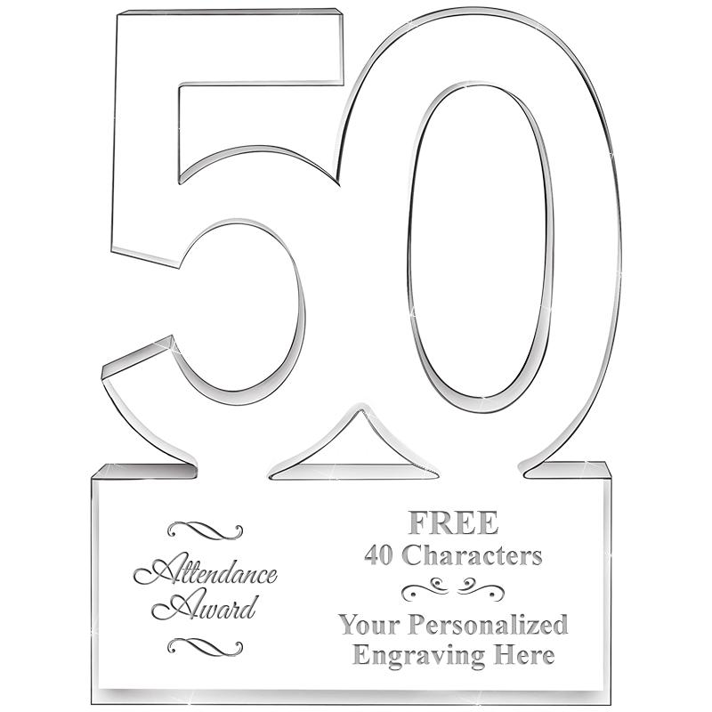 6" 50 YEARS OF SERVICE ACRYLIC