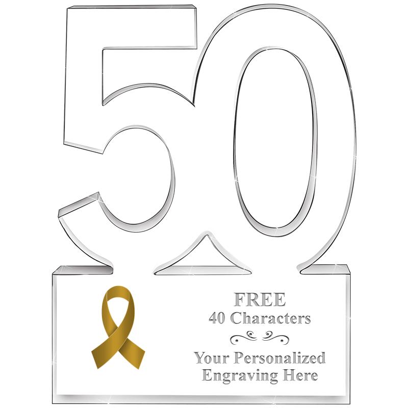 6" 50 YEARS OF SERVICE ACRYLIC