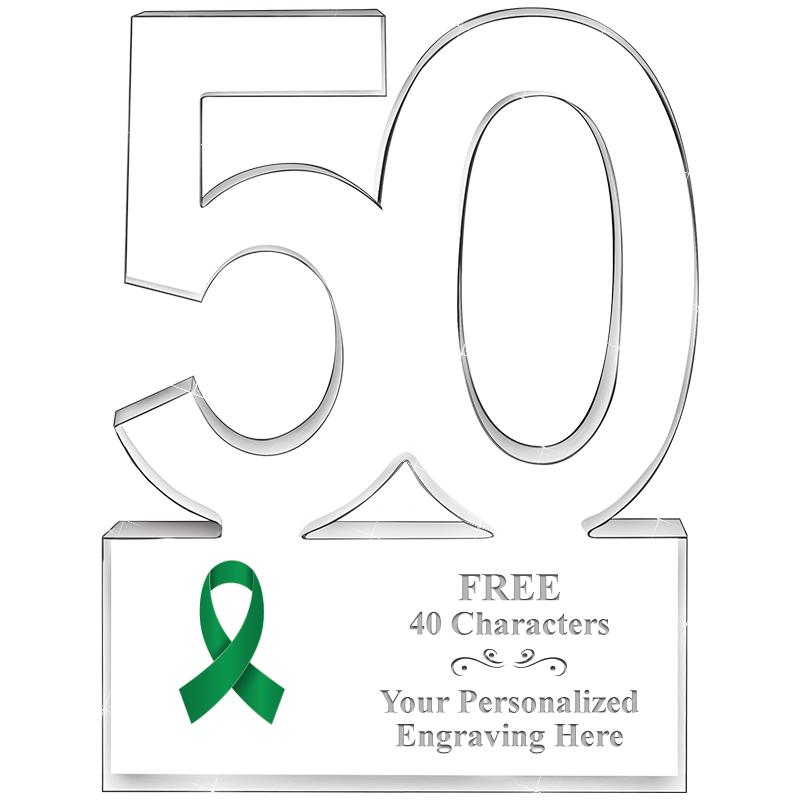 6" 50 YEARS OF SERVICE ACRYLIC