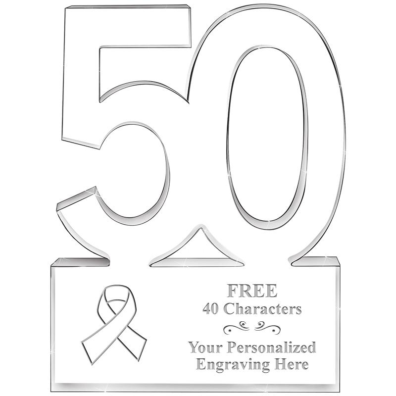 6" 50 YEARS OF SERVICE ACRYLIC