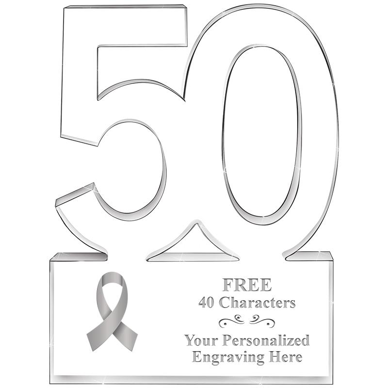 6" 50 YEARS OF SERVICE ACRYLIC