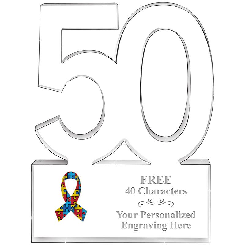 6" 50 YEARS OF SERVICE ACRYLIC