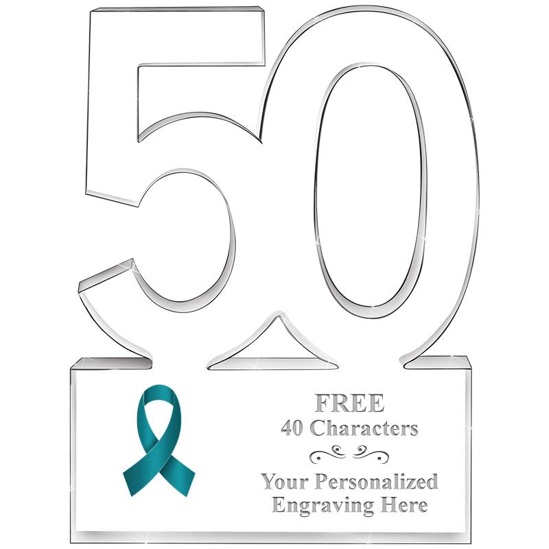 6" 50 YEARS OF SERVICE ACRYLIC