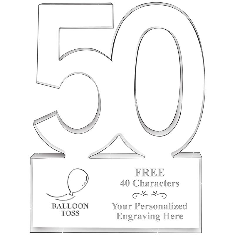 6" 50 YEARS OF SERVICE ACRYLIC