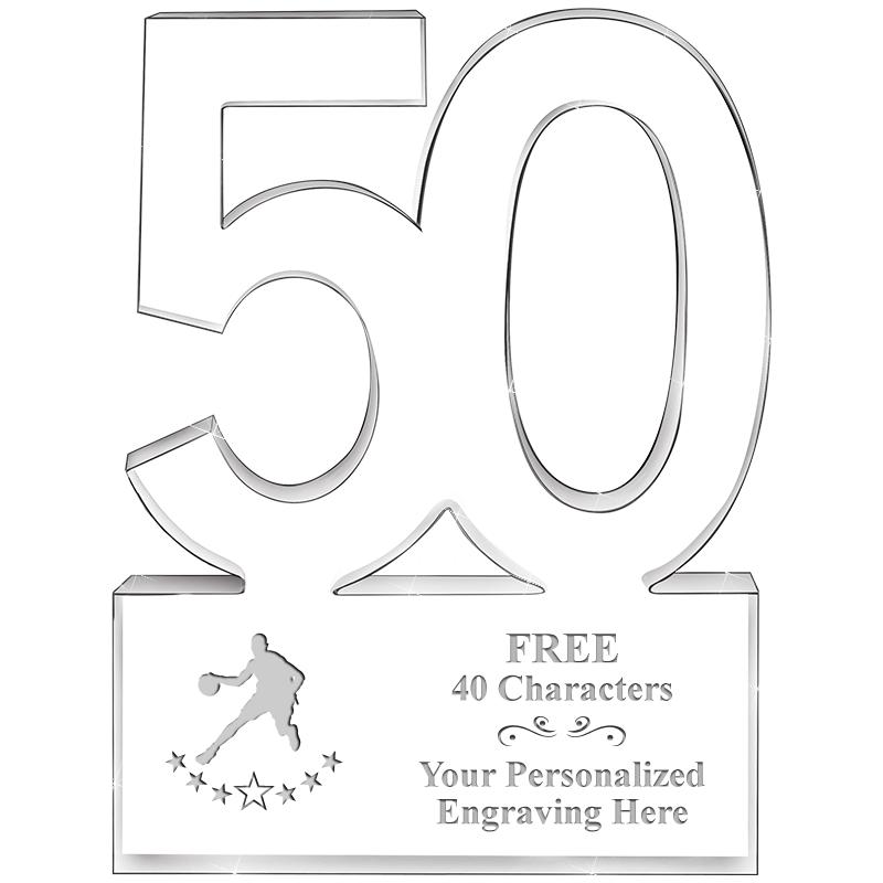 6" 50 YEARS OF SERVICE ACRYLIC