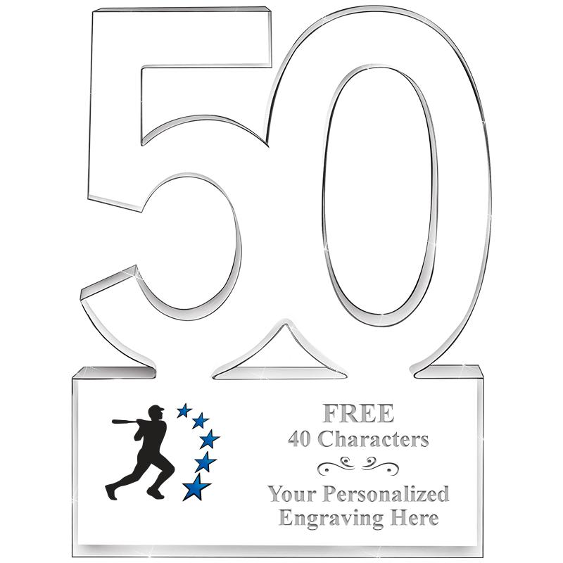 6" 50 YEARS OF SERVICE ACRYLIC