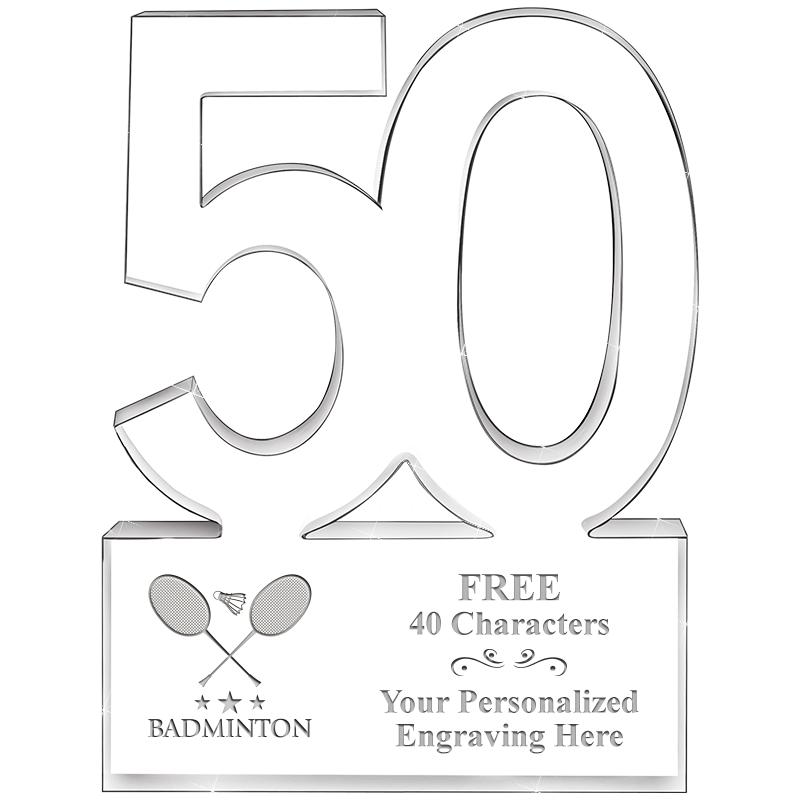 6" 50 YEARS OF SERVICE ACRYLIC