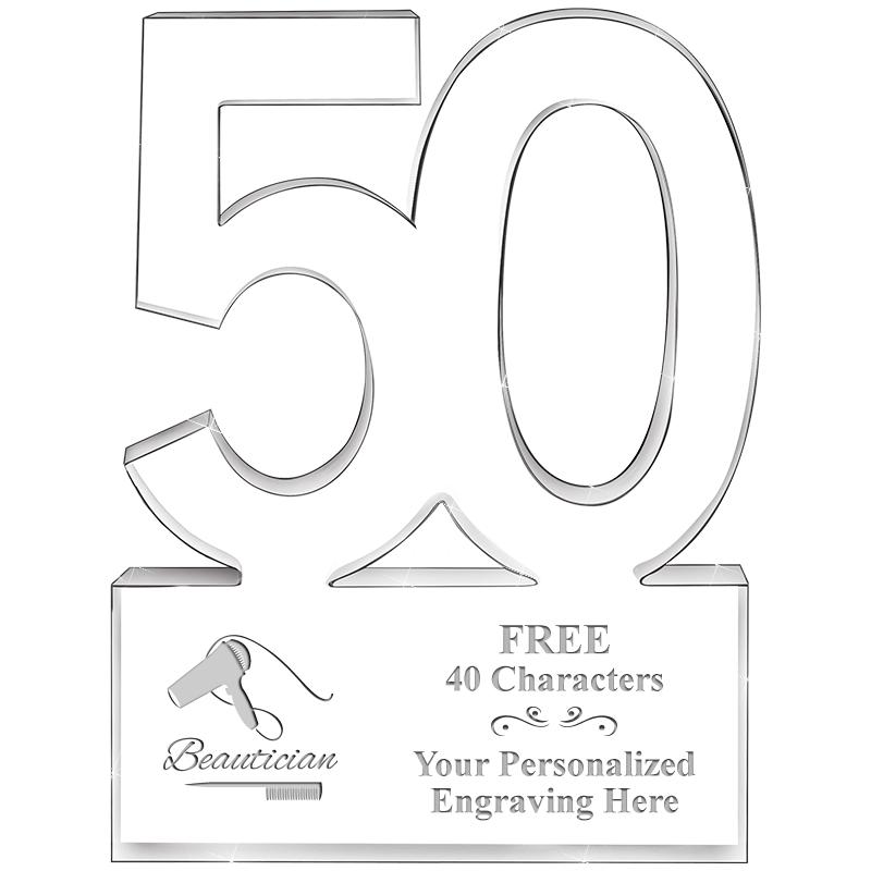 6" 50 YEARS OF SERVICE ACRYLIC