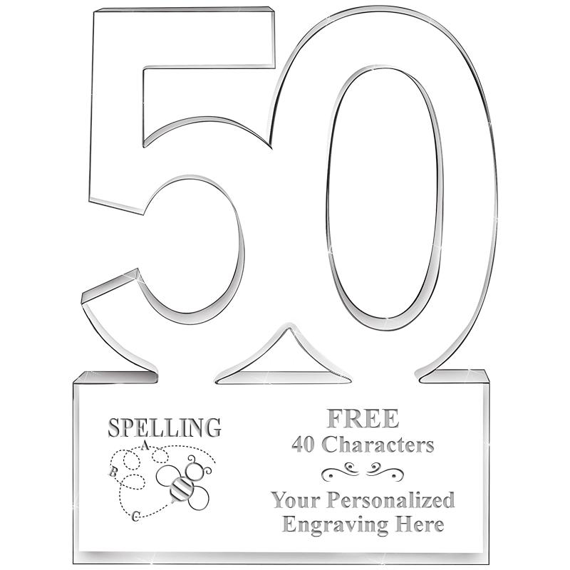 6" 50 YEARS OF SERVICE ACRYLIC