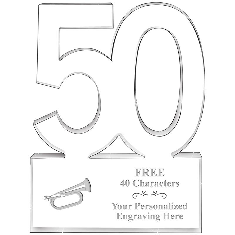 6" 50 YEARS OF SERVICE ACRYLIC