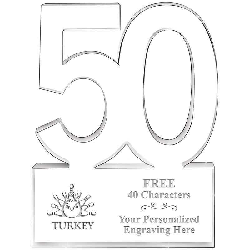 6" 50 YEARS OF SERVICE ACRYLIC