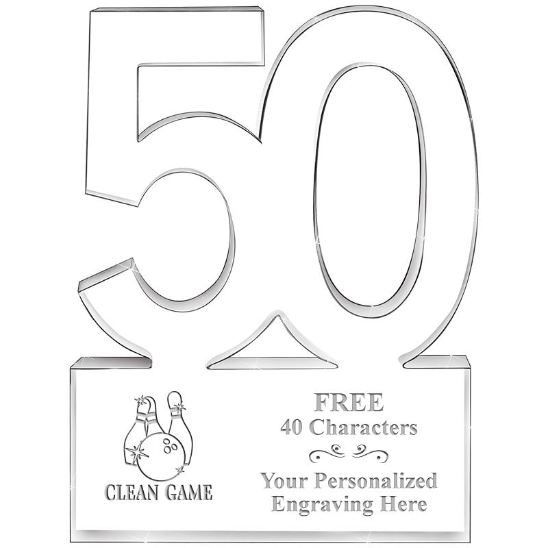 6" 50 YEARS OF SERVICE ACRYLIC