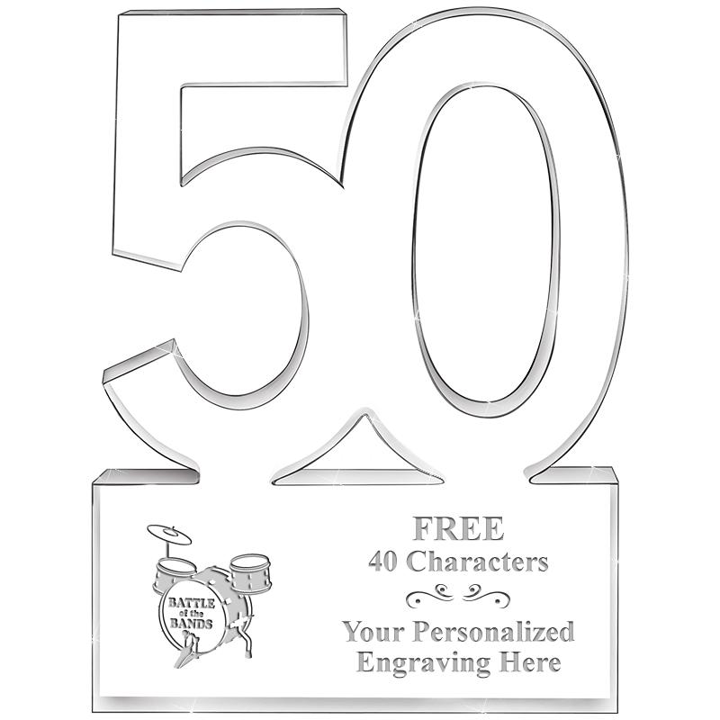 6" 50 YEARS OF SERVICE ACRYLIC