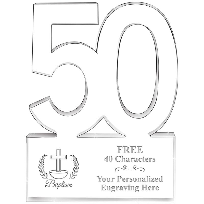 6" 50 YEARS OF SERVICE ACRYLIC