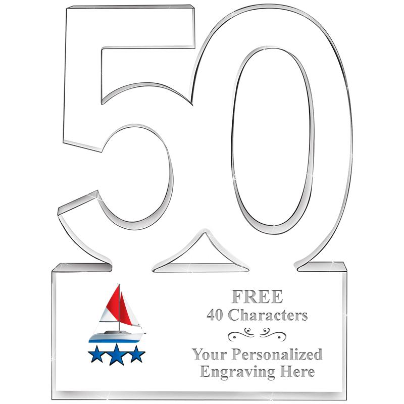 6" 50 YEARS OF SERVICE ACRYLIC