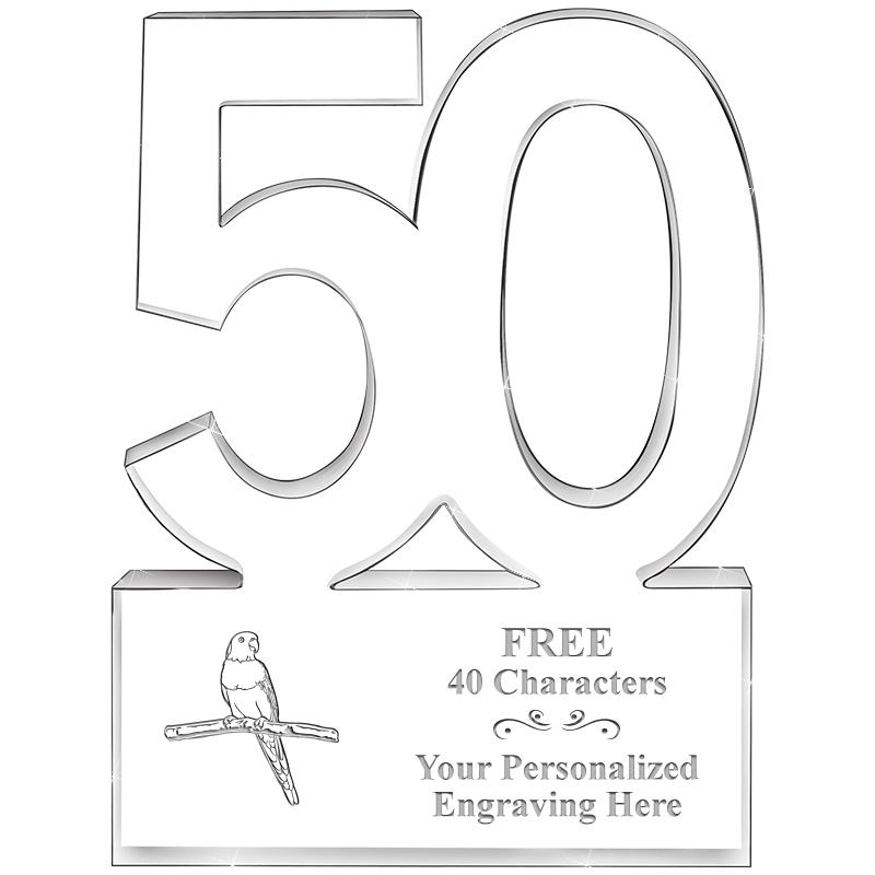 6" 50 YEARS OF SERVICE ACRYLIC