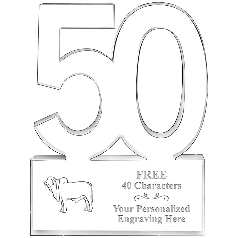 6" 50 YEARS OF SERVICE ACRYLIC