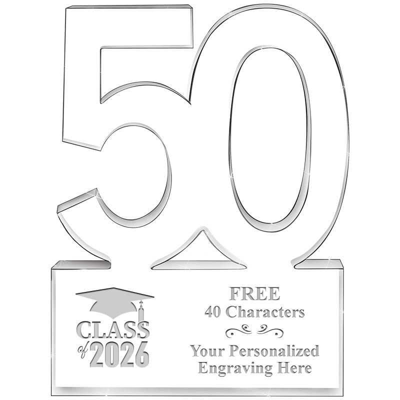 6" 50 YEARS OF SERVICE ACRYLIC