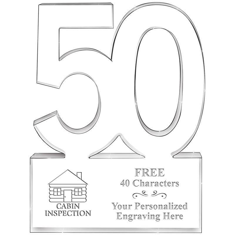 6" 50 YEARS OF SERVICE ACRYLIC