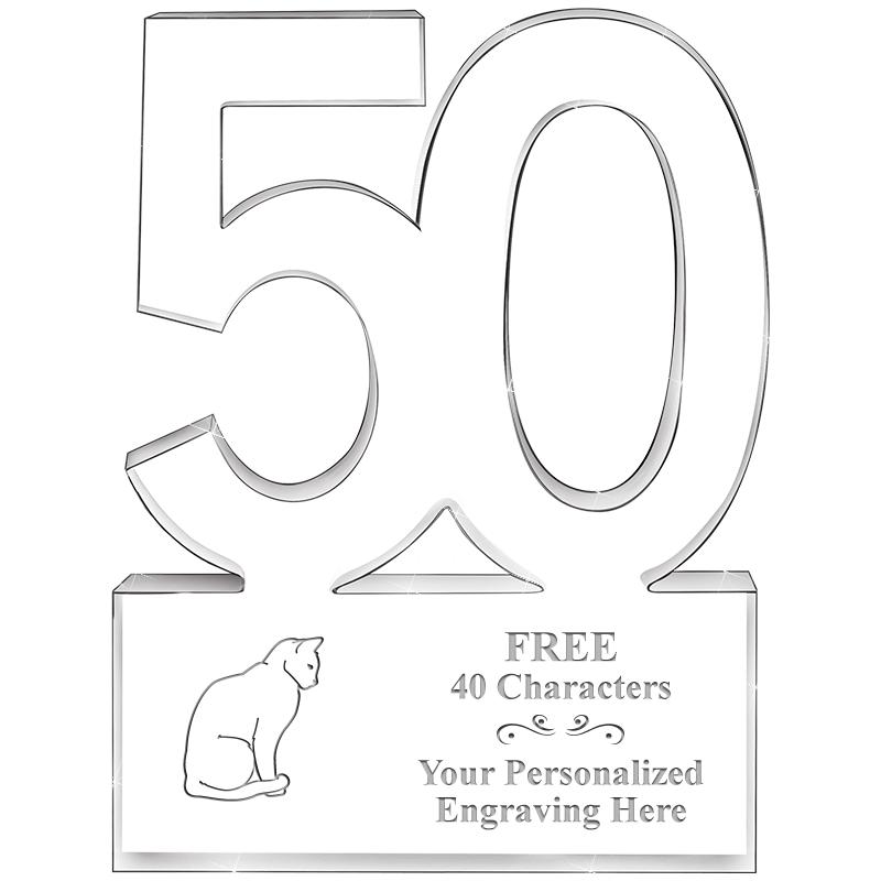 6" 50 YEARS OF SERVICE ACRYLIC