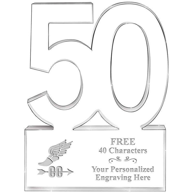 6" 50 YEARS OF SERVICE ACRYLIC