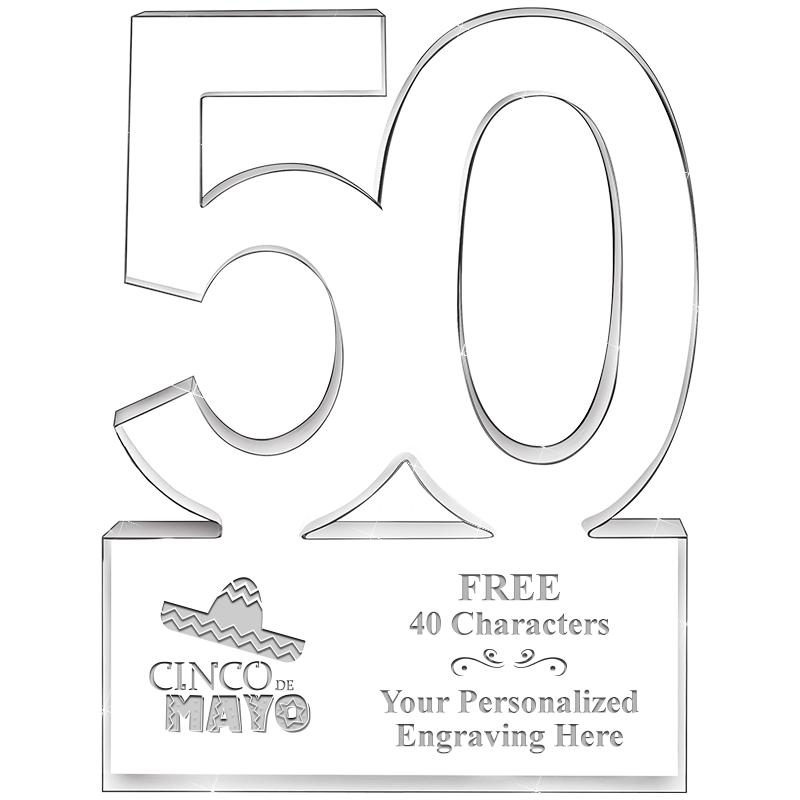 6" 50 YEARS OF SERVICE ACRYLIC