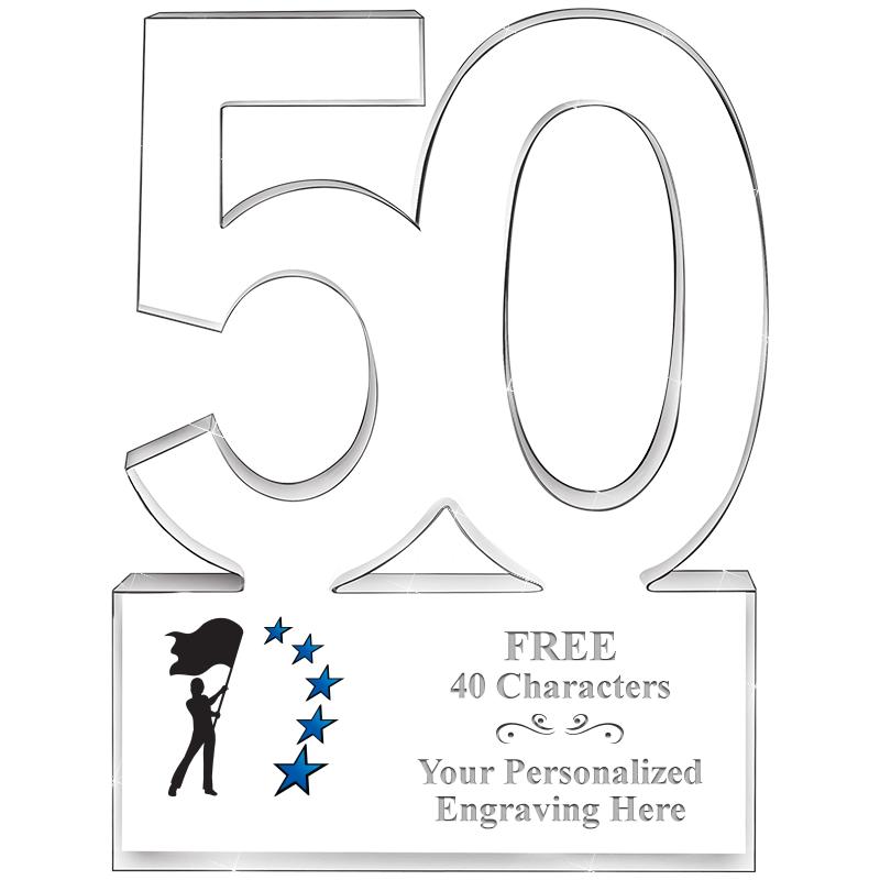 6" 50 YEARS OF SERVICE ACRYLIC