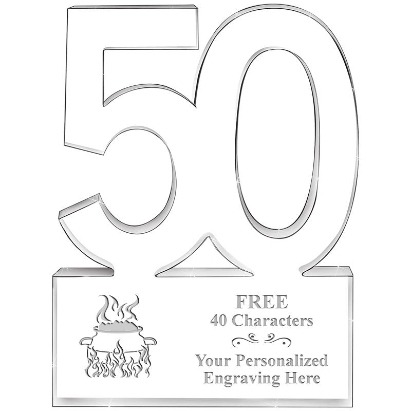 6" 50 YEARS OF SERVICE ACRYLIC