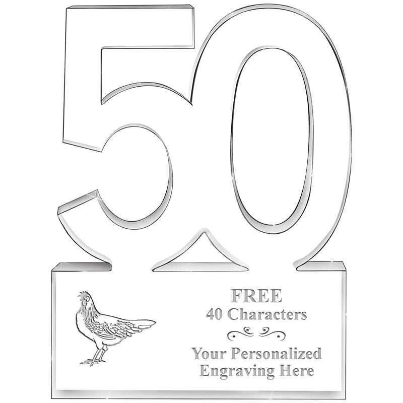 6" 50 YEARS OF SERVICE ACRYLIC