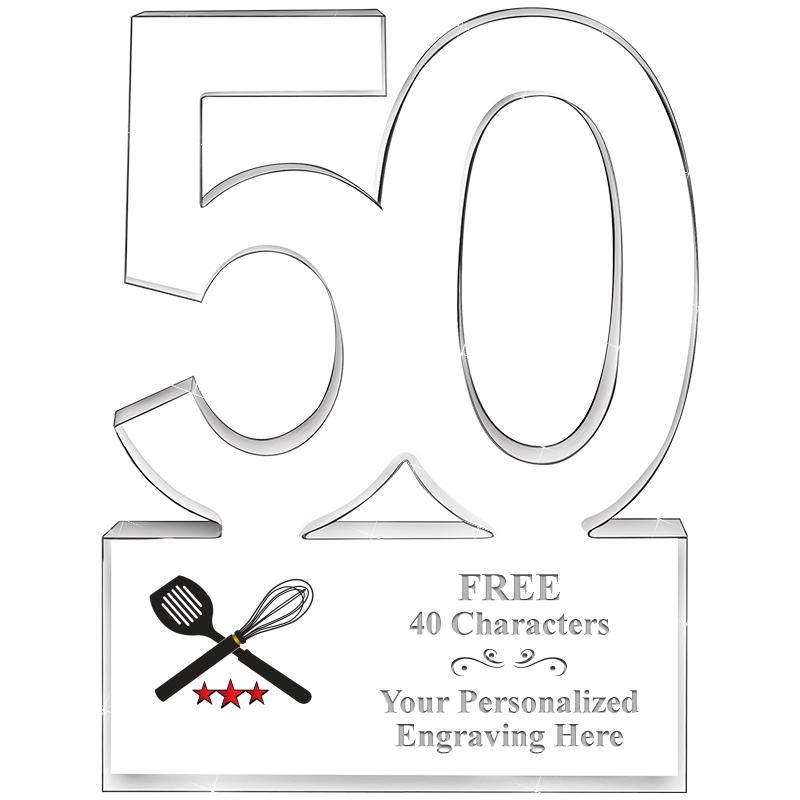 6" 50 YEARS OF SERVICE ACRYLIC