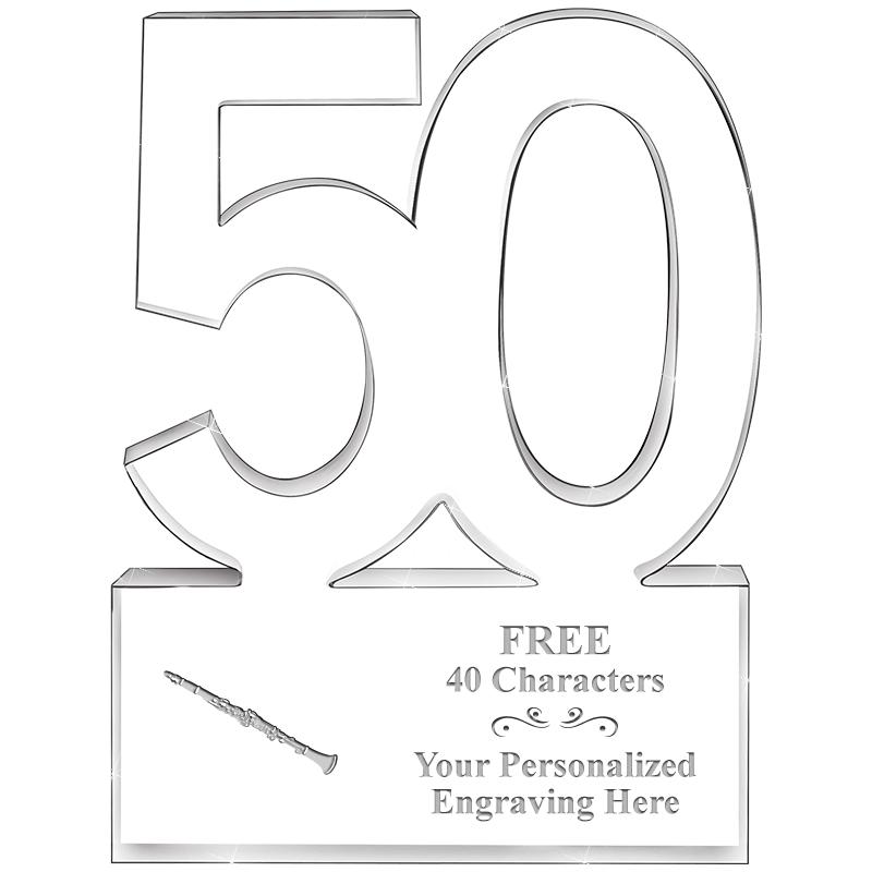 6" 50 YEARS OF SERVICE ACRYLIC