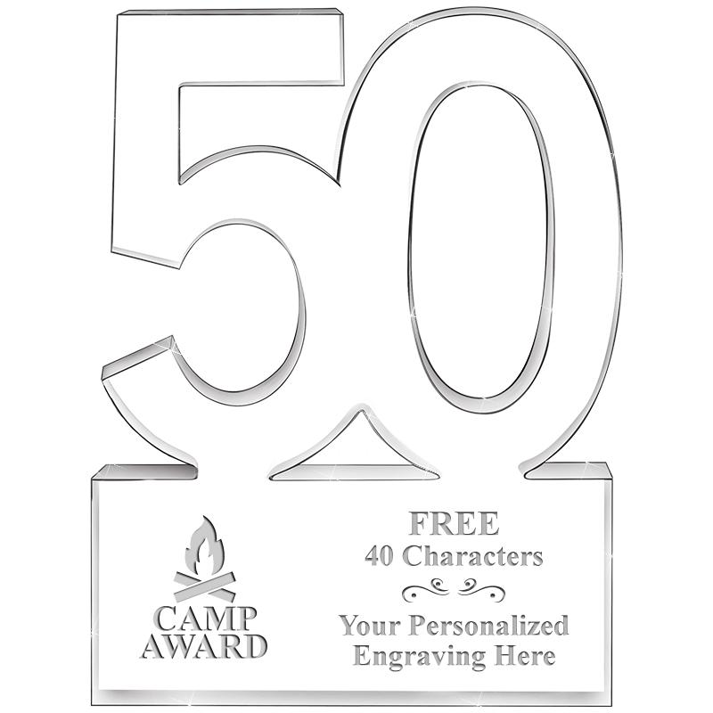 6" 50 YEARS OF SERVICE ACRYLIC