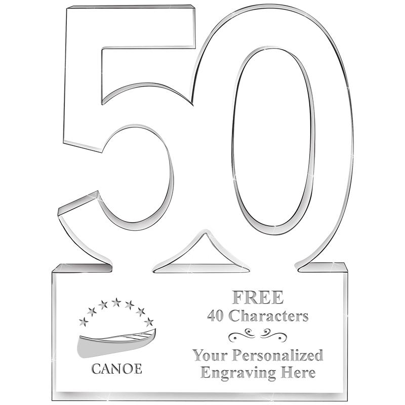 6" 50 YEARS OF SERVICE ACRYLIC