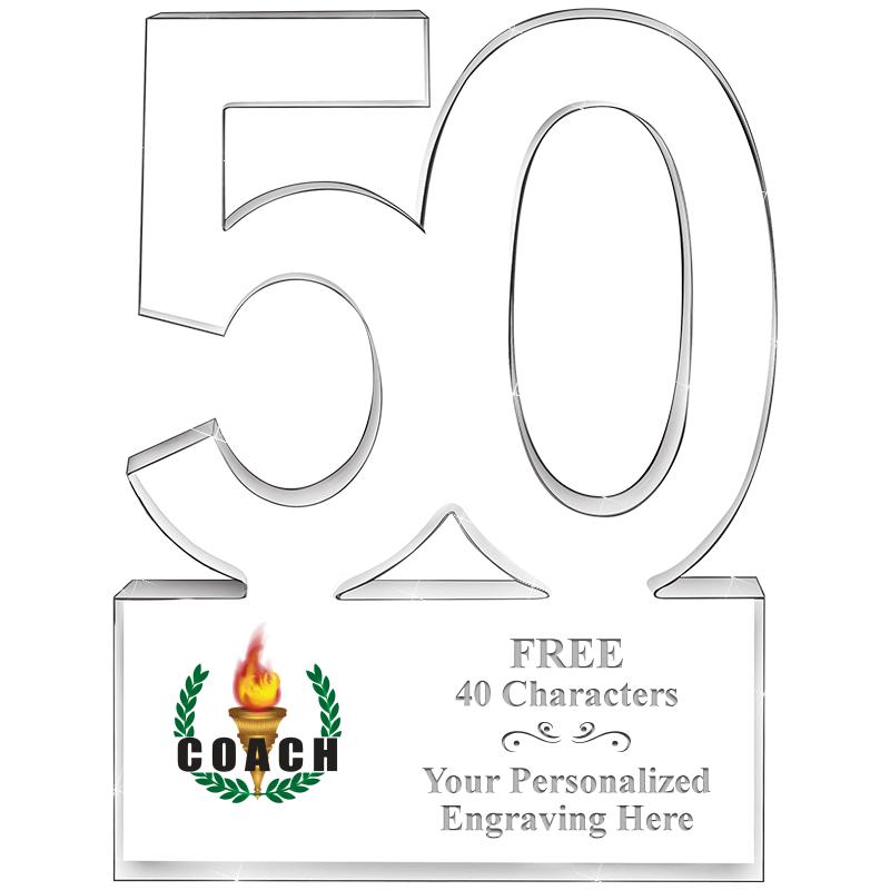 6" 50 YEARS OF SERVICE ACRYLIC