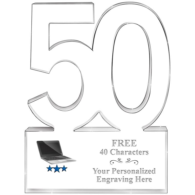 6" 50 YEARS OF SERVICE ACRYLIC