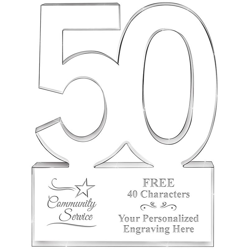 6" 50 YEARS OF SERVICE ACRYLIC