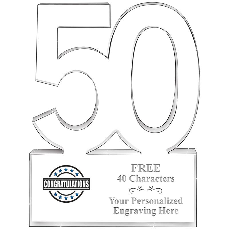 6" 50 YEARS OF SERVICE ACRYLIC